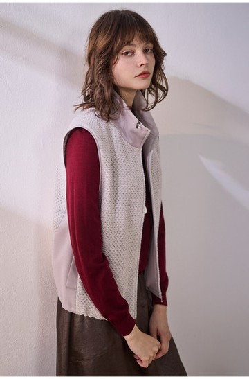 異素材拼接背心式外套