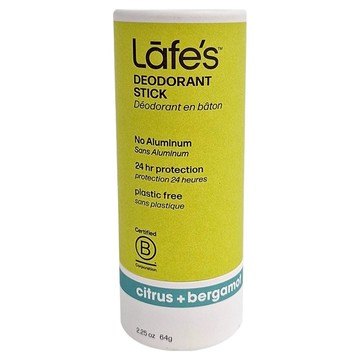 Lafes 紙管體香膏 柑橘佛手柑 64g 不含鋁 24小時保護  1個