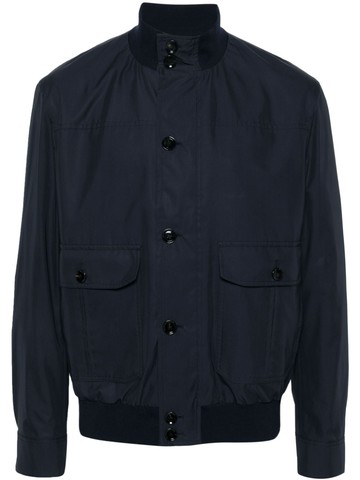 Brioni - zip-up bomber jacket - men - Polyester/Silk/Lambskin/Cotton/Elastane/Polyamide - XXL - Blue