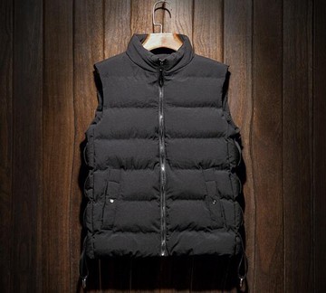 FINDSENSE Z1 韓國 時尚 潮 男 冬季 防寒保暖 短款無袖 簡約款後背字母刺繡 馬甲 外套 背心 棉衣