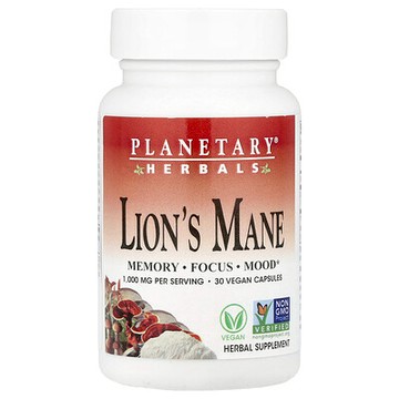 Planetary Herbals, 猴頭菇，30 粒全素膠囊（每粒膠囊 500 毫克）