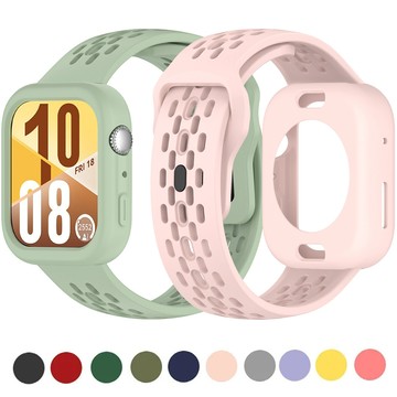 2 合 1 矽膠錶帶 + 華為 Watch Fit 4 替換錶帶保護套配件