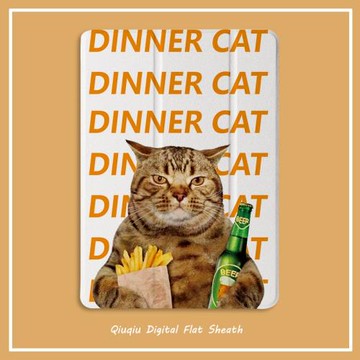 搞怪趣味貓咪2021新款pro11保護套帶筆槽平板10.2/10.5寸氣囊殼18/19ipad air4/3/2/1三折式5/6蘋果9.7迷你65