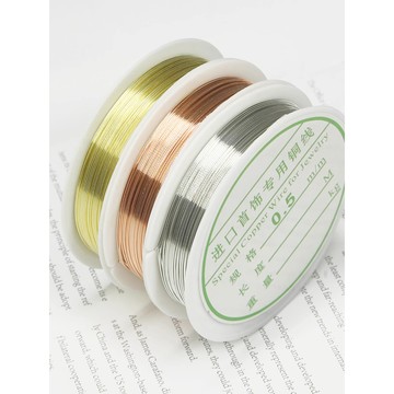 【昱晶閣】DIY保色飾品銅絲線 手工串珠材料配件 銅線銅絲首飾線金屬線 金色銀色銅線編織 定型花藝銅線測試線