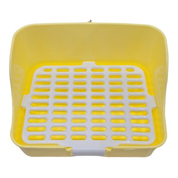 Carno 卡諾 方型兔便盆 加大  黃色  底部傾斜設計  28*22*16cm  PP材質  1個