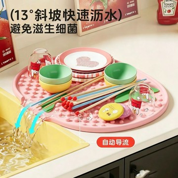 🛒臺灣24h🌳硅膠瀝水墊廚房檯面耐高溫隔熱墊餐桌防滑防燙墊多功能碗碟瀝水架