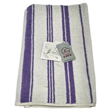 LIFE 來福牌 永恆歲月緞條毛巾 33*78CM 157G 100%棉 台灣製造  紫色  1條