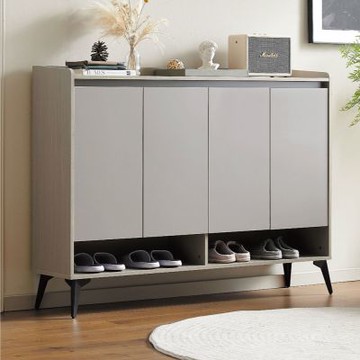 文創集 喬恩卡4.7尺四門雙色鞋櫃-140x32x103cm免組