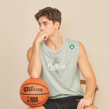 NBA LOGA MAN 涼感 寬肩背心 塞爾提克隊