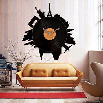 現貨+預購 時鐘 藝術掛鐘-簡約黑膠唱片靜音創意壁鐘72z27【獨家進口】【米蘭精品】