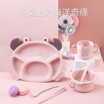 卡通輔食兒童餐盤分格創意自主進食套裝加厚幼兒園分餐嬰兒男孩