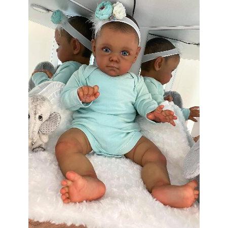 KAWAYII Black Lifelike Reborn Baby Doll Girls 24 Inch African American  Silicone Newborn Baby Doll Toy Gift Set 並行輸入品