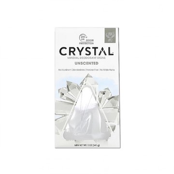 美國CRYSTAL-長效淨味約24小時礦物鹽身體除臭石140g/盒-無香款 (晶燦綺肌體香石,運動汗味腋下狐臭消臭石,全天乾爽體香膏)
