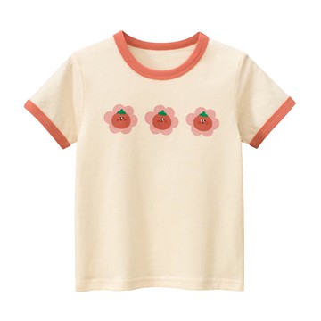 27home - 純棉短袖上衣-番茄花花-杏色