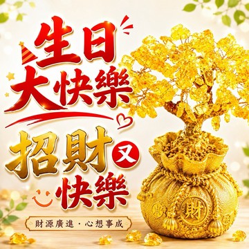 [快速出貨]~有紅色包裝盒~168開運坊】招財樹系列(招財~水晶招財樹+ 聚寶袋~小)擇日/淨化/開光