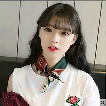 50cm小絲巾方巾女 韓國百搭圍巾髮帶 薄款夏季小領巾時尚文藝複古