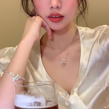 新中式中古風平安鎖吊墜項鏈女輕奢小眾優雅氣質鎖骨鏈百搭頸鏈