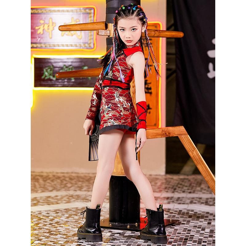 ダンス衣装 キッズ子供服 ジュニア チャイナ風 ジャズダンス ヒップ