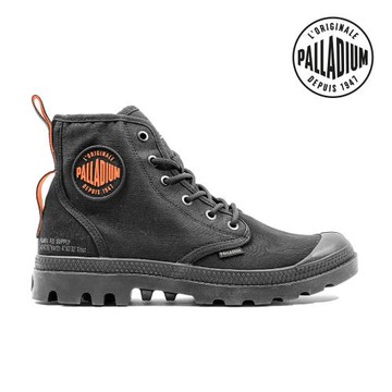 【PALLADIUM】PAMPA 經典潮流LOGO帆布高筒軍靴 男女款 黑 78881-008
