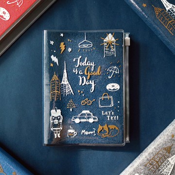 Ching Ching X 簡單生活系列 CZ-636 50K不織布夾鏈橫罫筆記