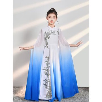 高端古箏演出服女童演奏禮服中國風鋼琴考級兒童成人專業表演比賽