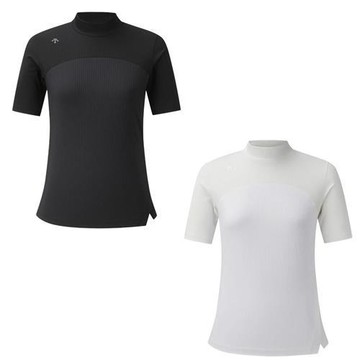 Descente 迪桑特 短袖上衣 女裝 袖套設計 黑/白 DR12WFTL33-BLKG/DR12WFTL33-BWTG