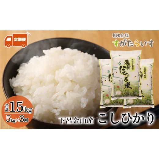 ふるさと納税 岐阜県 下呂市 令和5年産米こしひかり 5kg×3回 すがたらいす 下呂市金山産 2023年産 毎月 お米 米 精米 コシヒカリ …