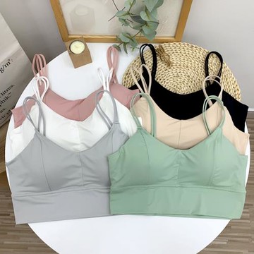 內衣女學生少女美背吊帶背心無痕薄款聚攏裹胸抹胸無鋼圈冰絲文胸