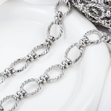 宏雲Hongyun- Jy-大號橢圓扭轉鏈不鏽鋼鏈條diy配飾 嘻哈項煉個性時尚金屬鏈子材料