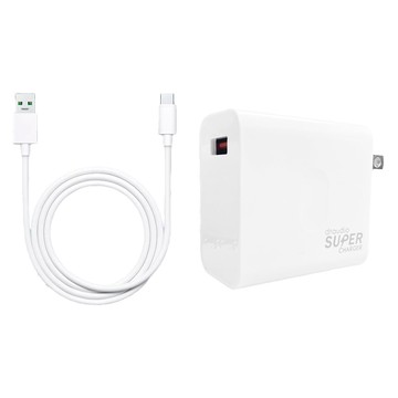 DTAudio OPPO超級閃充頭 + TypeC傳輸線30cm  白色  1個