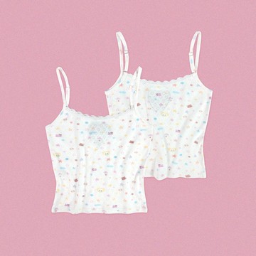 DADDY | Purrkatt 坦克背心，可愛貓咪圖案細肩帶上衣