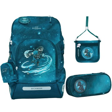 【毒】Beckmann AIR FLX 擴充護脊書包20~25L+文具袋+卡夾小包 - 忍者高手 2.0