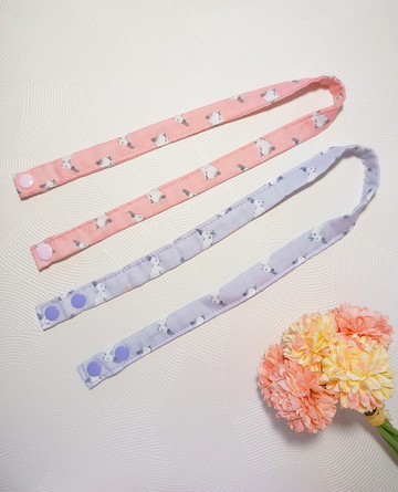 防疫開學季*親膚八層紗-防丟口罩掛繩/掛帶/口罩繩(粉紅/粉紫)