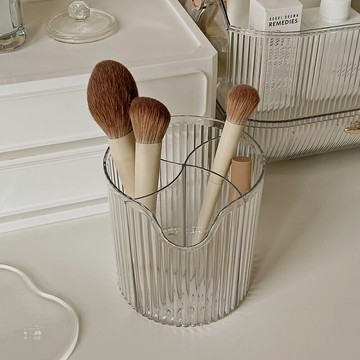 化妝刷收納筒 眉筆梳子收納桶 梳妝臺桌面口紅收納盒化妝品筆筒【不二雜貨】