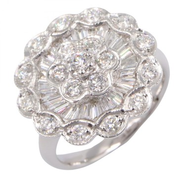 JEWELRY 無品牌珠寶 18K白金 鑽石 花朵戒指 10.5 【二手名牌BRAND OFF】