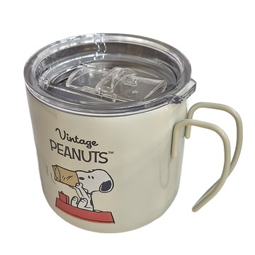SNOOPY 史努比 不鏽鋼杯附蓋 380ml 8.8 x 11.8 x 8.8cm  1個