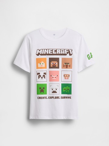 GapKids × Minecraft當個創世神 圖案T恤