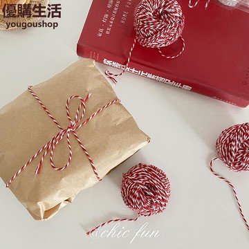 優購生活~北歐ins風禮品打包裝繩子棉線彩色紅白禮物手工材料diy制作綁線繩咖啡廳 咖啡店 甜品店 擺件 裝飾 網美 自拍 藝術