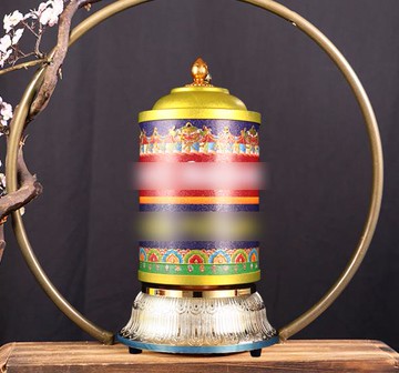 {可打統編 保固一年}藏族轉經簡西藏電動轉金輪家用客廳動轉金筒圣大金文書房式擺件