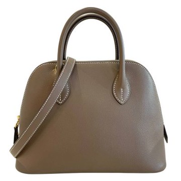 二手品 HERMES Evercolor Bolide25  金釦 棕色