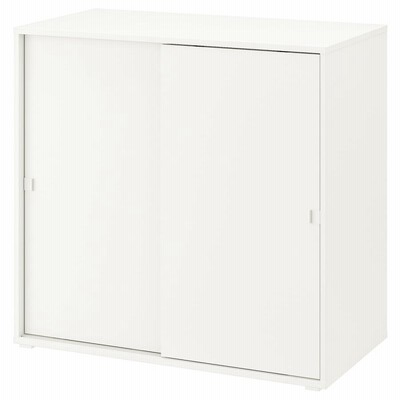 IKEA イケア キャビネット 引き戸付  ホワイト  95x47x90cm VIHALS ヴィーハルス 004.832.63