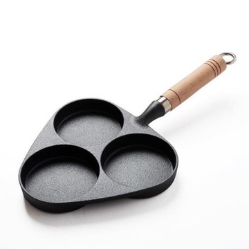 德國工藝鑄鐵鍋煎蛋鍋加深雞蛋漢堡模具家用蛋餃鍋平底不粘鍋