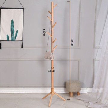 三角衣帽架 臥室小掛衣架家用好看牆角三角樹枝型簡易實木衣帽架落地北歐風格『XY3269』