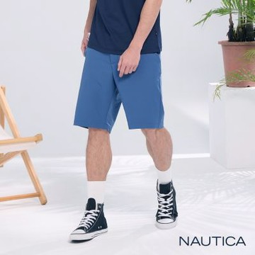 Nautica 官方旗艦 男裝 輕量防水彈性尼龍短褲-藍色