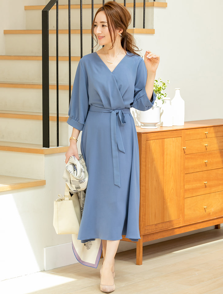 星玲奈レコメンド ウエストリボン付きカシュクールワンピース 通販 Lineポイント最大7 0 Get Lineショッピング