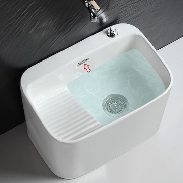 新款大號陶瓷拖把池陽臺拖布池墩布池洗拖把池帶搓衣板洗衣池臺控 b8031