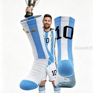 ⚽️臺灣出貨⚽️足球襪專業阿根廷世界盃球襪足球襪成人運動襪數字毛巾底訓練襪子 運動襪 世界盃襪子