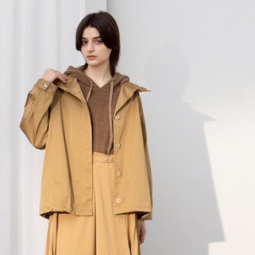 【MASTINA】連帽抽繩防風長袖外套 深藍 卡