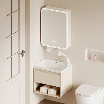 免運 浴室櫃  小戶型浴室櫃  小戶型蜂窩太空鋁圓弧浴室柜組合陶瓷一體加深洗手盆 洗臉池洗漱臺 可開發票 全館八折 工廠現貨直銷 新品特價 y9056