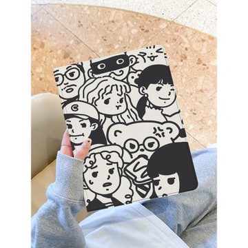 適用于ipad保護套iPadAir5新款ipad9筆槽ipadpro保護殼air3潮流2022蠶絲紋mini6蘋果平板11寸簡約人群防摔4女